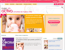 Tablet Screenshot of mujeractiva.com